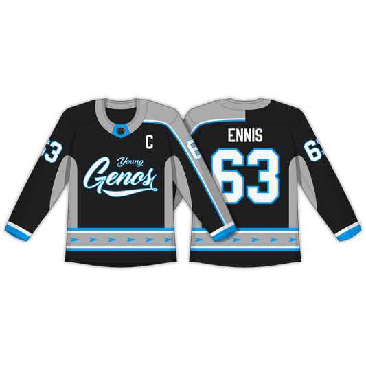 Young Genos Hockey Jersey - 63 Chet Ennis (4-6 weeks)