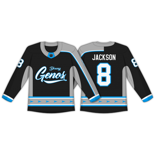 Young Genos Hockey Jersey - 8 Casey Jackson - Zac Bell - AlwaysHockey (4-6 weeks)