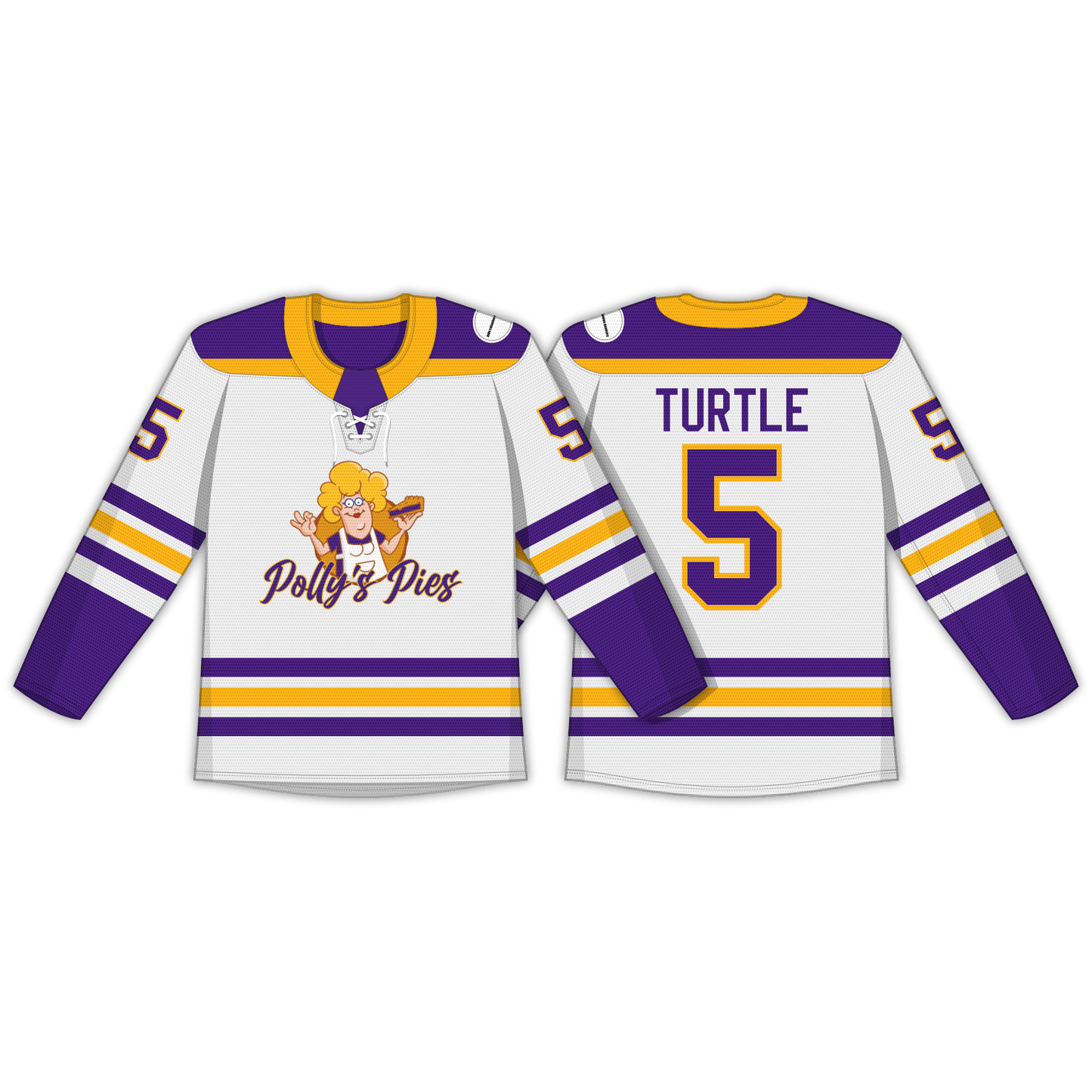 Polly's Pies Hockey Jersey - 5 Turtle - Noel (4-6 weeks)